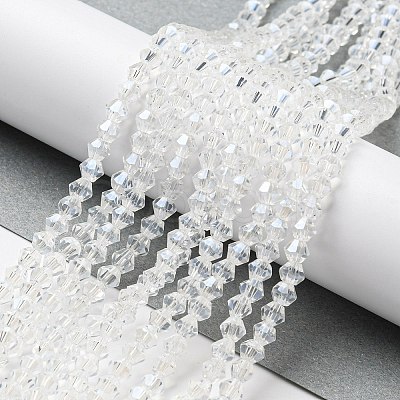 Transparent Electroplate Glass Beads Strands EGLA-A039-T4mm-A13-1