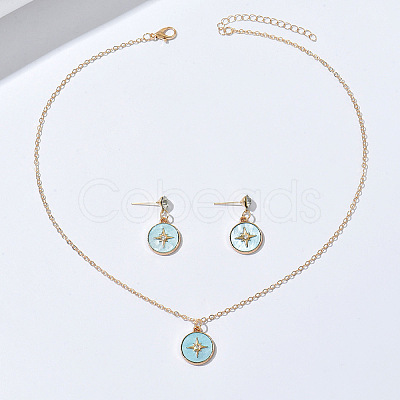 Zinc Alloy Crystal Rhinestone & Acrylic Pendant Necklaces & Stud Dangle Earrings Sets WGD1CBB-04-1