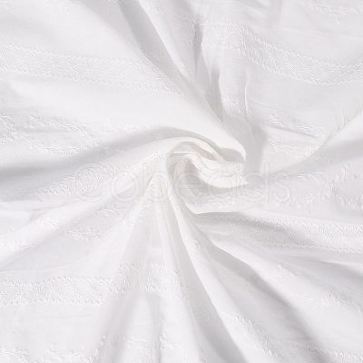 Floral Embroidered Cotton Fabric DIY-WH0786-55-1