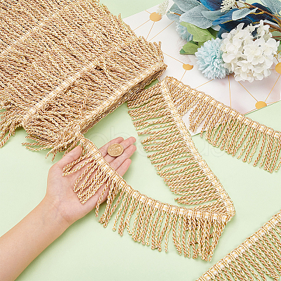 Two Tone Polyester Twisted Rope Tassel Fringe Trimming DIY-WH0304-703B-1