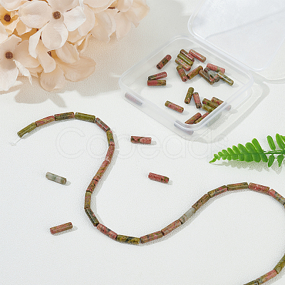 Natural Unakite Beads Strands G-OC0001-61-1