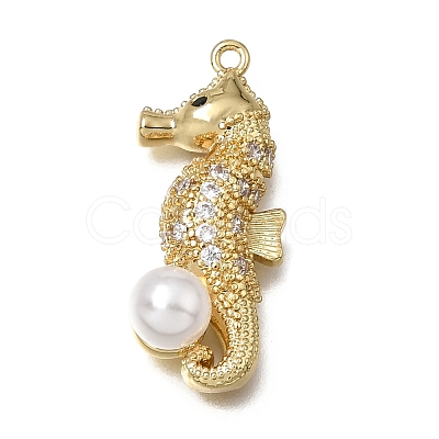 Brass Micro Pave Clear Cubic Zirconia Pendants KK-K427-47G-1