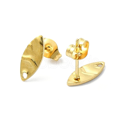 304 Stainless Steel Stud Earring Findings X-STAS-L024-003G-08-1