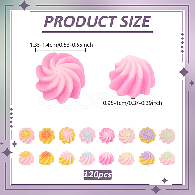 120Pcs Opaque Resin Cabochons RESI-GA0001-46-1