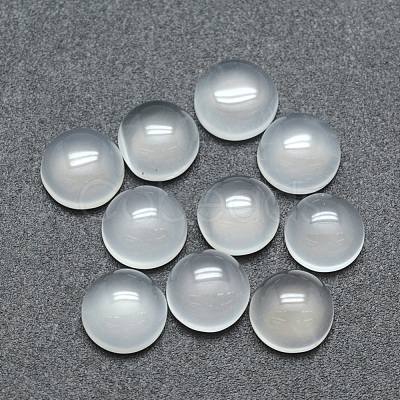 Natural White Agate Cabochons G-P393-R07-8MM-1