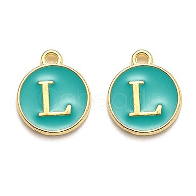 Golden Plated Alloy Enamel Charms X-ENAM-Q437-15L-1