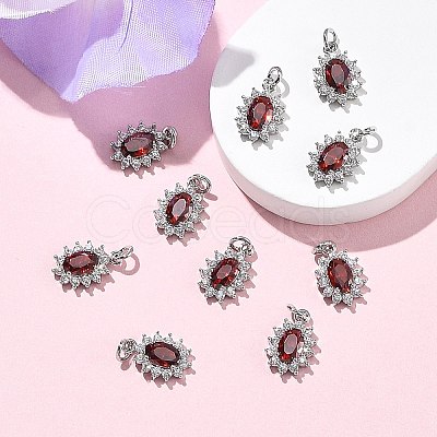 SHEGRACE Brass Micro Pave Cubic Zirconia Pendants XGRQ2O803-446F-P-1