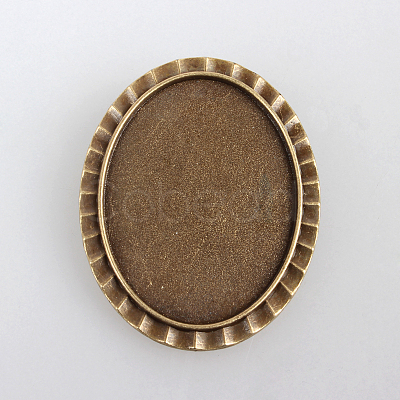 Vintage Alloy Brooch Cabochon Bezel Settings PALLOY-N0085-20AB-NF-1