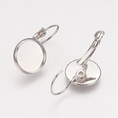 Brass Leverback Earring Findings KK-H023-P-1