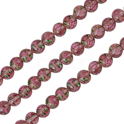 1 Strand Handmade Glod Sand Lampwork Beads Strands LAMP-TA0002-09B-1