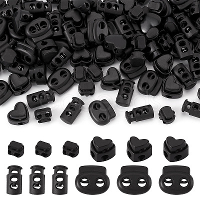 100Pcs 4 Styles Plastic Cord Locks FIND-TA0010-22-1