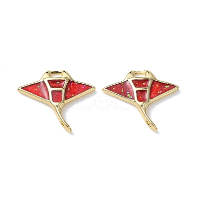 Brass Enamel Pendants KK-L256-46A-G-1