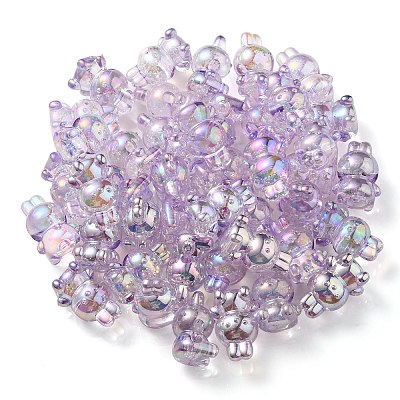 UV Plating Rainbow Iridescent Transparent Acrylic Bubble Beads OACR-C007-02C-1