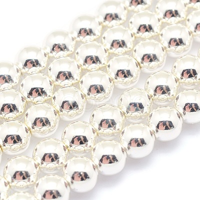 Electroplate Non-magnetic Synthetic Hematite Beads Strands G-L485-01F-S-1