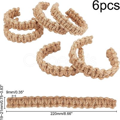 Knitting Jute Cord Curtain Tiebacks AJEW-WH0235-19-1