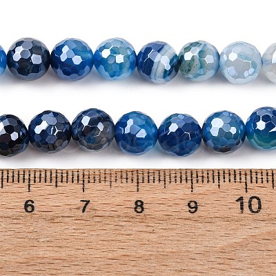 Natural Banded Agate Beads Strands G-B191-A02-8mm-1
