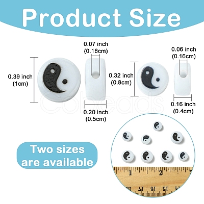 20Pcs Printed Opaque Acrylic Beads SACR-YW0001-96A-1