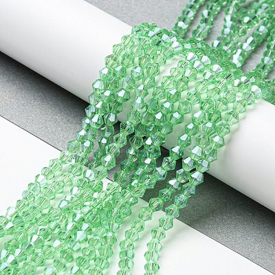 Transparent Electroplate Glass Beads Strands GLAA-F029-2mm-C24-1