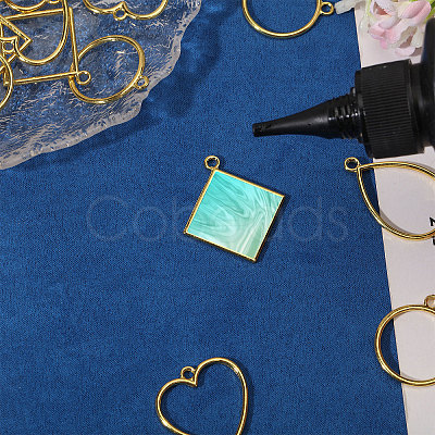 24Pcs 4 Styles Zinc Alloy Open Back Bezel Pendants FIND-CA0011-24-1