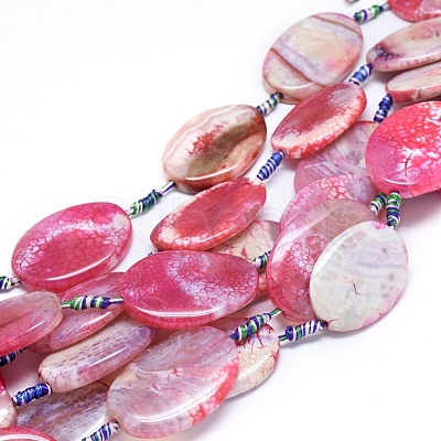Natural Fire Crackle Agate Beads Strands G-L544-023-1