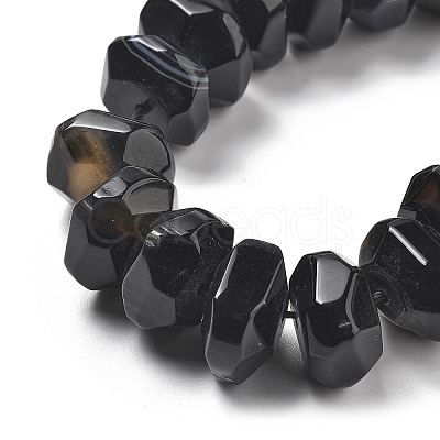 Natural Black Agate Beads Strands G-K392-A18-1