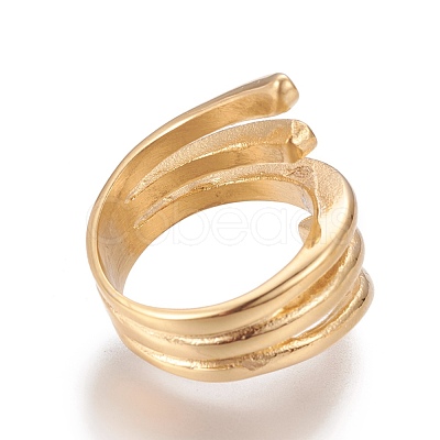 Ion Plating(IP) 304 Stainless Steel Finger Rings RJEW-E157-27G-1