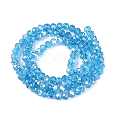 AB Color Plated Transparent Glass Rondelle Beads Strands EGLA-T029-4mm-10O-1