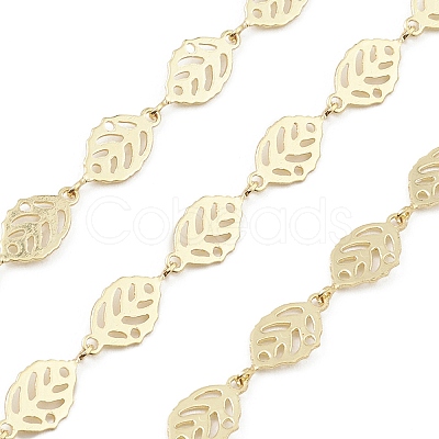 Brass Hollow Leaf Link Chains CHC-M025-10G-1