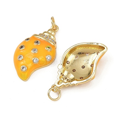 Brass Micro Pave Cubic Zirconia Pendants KK-L241-21G-1