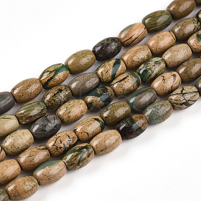 Natural Verdite Stone Beads Strands G-N346-02A-06-1