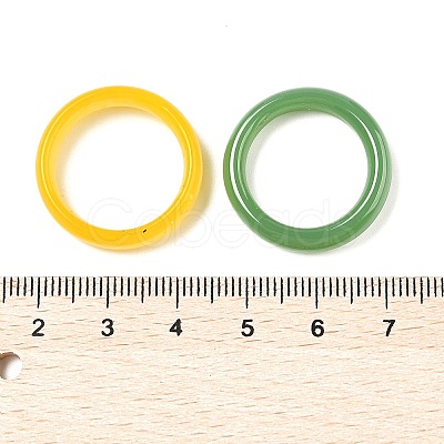 Glass Imitation Agate Finger Rings for Women RJEW-A055-01-1