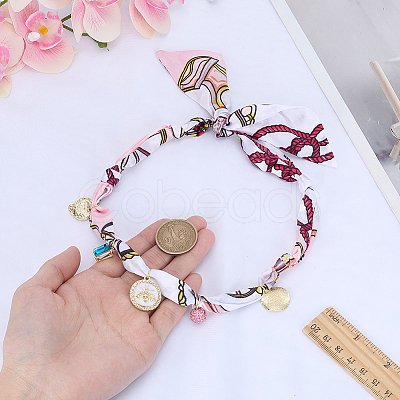 Bees Alloy Enamel & Resin & Glass & Plastic Pearl & Rhinestone Tassel Scarf Choker Necklaces NJEW-SP0001-16B-1
