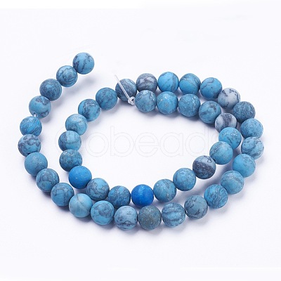 Dyed Natural Map Stone/Picasso Stone/Picasso Jasper Beads Strands X-G-F520-52-6mm-1