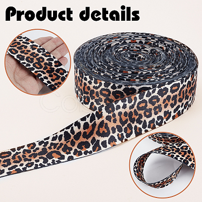 Polyester Leopard Printed Ribbons DIY-WH0632-86-1