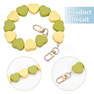 Gorgecraft 2Pcs 2 Colors Heart Acrylic Bead Bag Straps DIY-GF0006-68-1