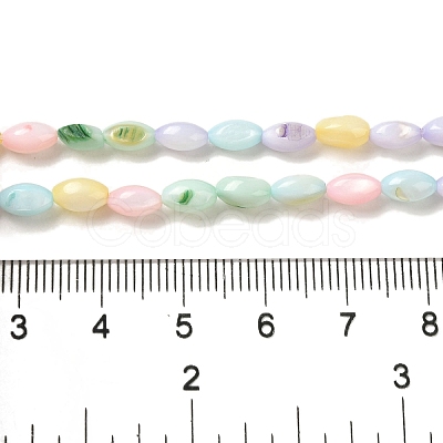 Rainbow Color Dyed Natural Freshwater Shell Beads Strands SHEL-G018-02H-1