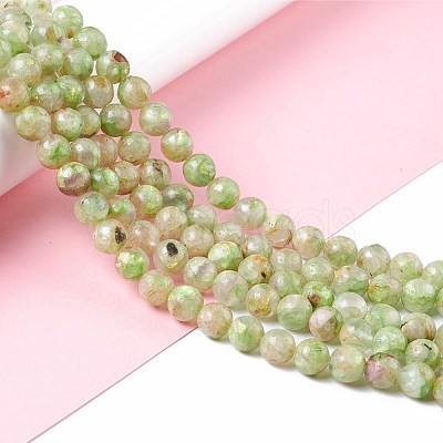 Assembled Synthetic Green Fluorite and Selenite Beads Strands G-K317-A16-1