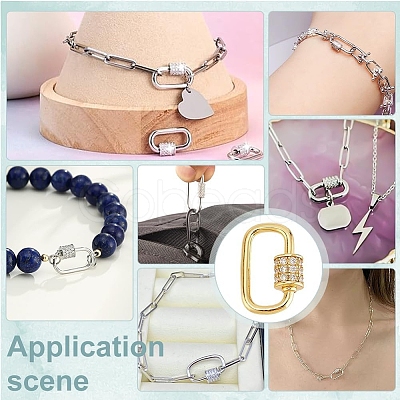 2Pcs 925 Sterling Silver Rhinestone Clasps FIND-PH0022-30A-1