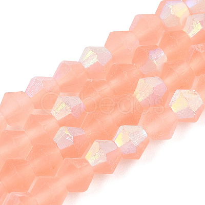 Imitate Austrian Crystal Bicone Frosted Glass Beads Strands GLAA-F029-TM2mm-A15-1