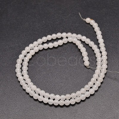 Natural White Jade Round Bead Strands G-G735-08-4mm-1