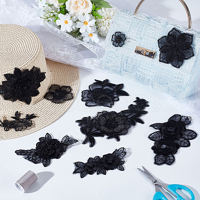 24Pcs 12 Styles Computerized Embroidery Polyester Ornament Accesories DIY-GA0007-55A-1
