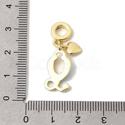 Brass Enamel European Dangle Charms KK-A296-30G-1