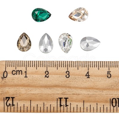 Pointed Back Glass Rhinestone Cabochons RGLA-T081-7x10mm-1