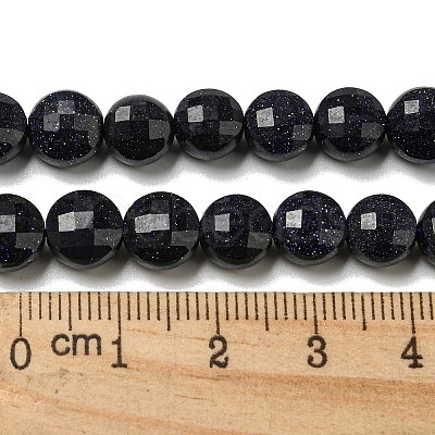Synthetic Blue Goldstone Beads Strands G-K351-A01-02-1