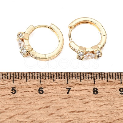 Brass Micro Pave Cubic Zirconia Hoop Earrings KK-CBAD29A-05G-1