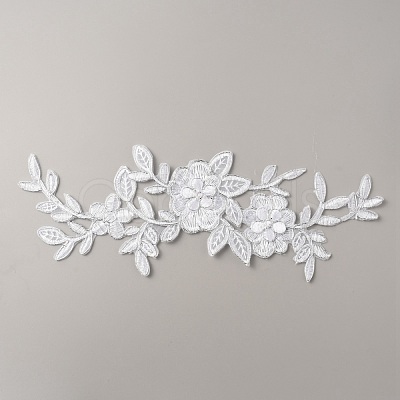 Flower Polyester Computerized Embroidery Sew on Patches PATC-WH0001-74-1