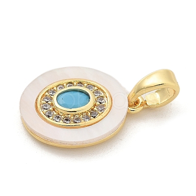 Brass Micro Pave Cubic Zirconia Pendents KK-M303-02G-06-1