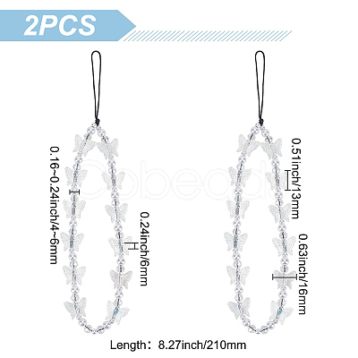 2Pcs Mobile Phone Straps AJEW-WR0001-46-1