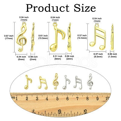 18Pcs 6 Styles Brass Charms KK-CJ0004-33-1