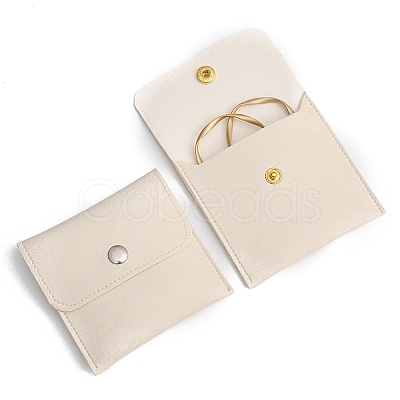 PU Leather Jewelry Pouches with Snap Button WG48807-06-1